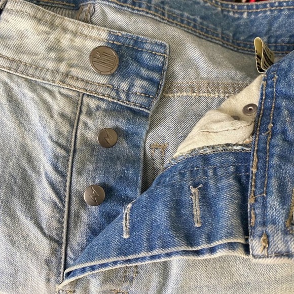 Hyper Denim Distressed Button Fly Jeans Mens size 32 x 25" inseam Straight Leg - Picture 6 of 11